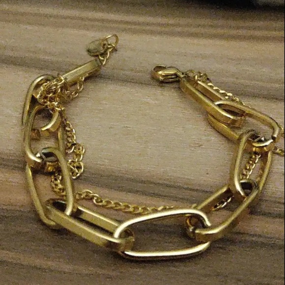 18k gold plated stainless steel chain link bracelet - Picture 5 of 7